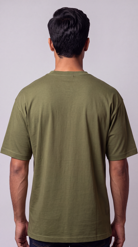 Signature Z Olive Green oversized T-shirt — back view