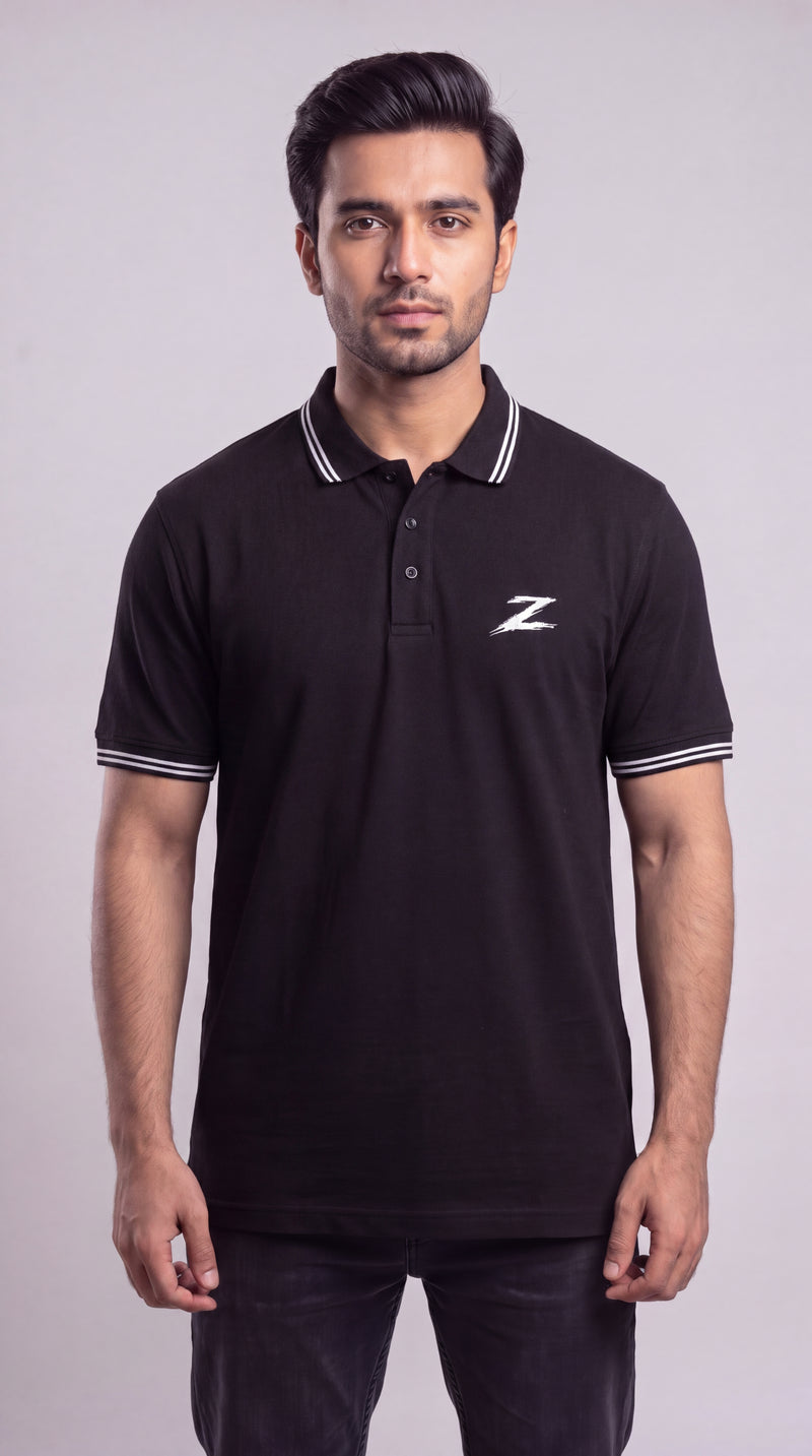 Polo Shirt — Jet Black