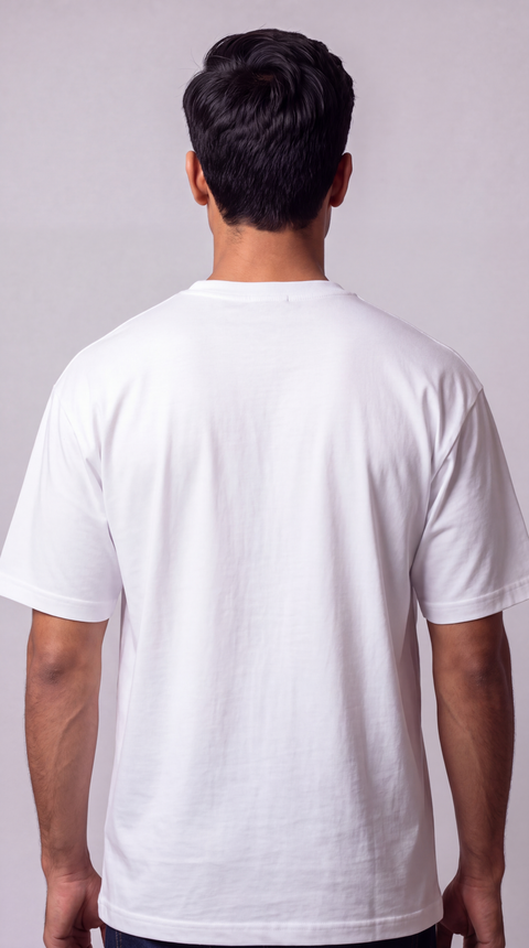 Signature Z Pure White oversized T-shirt — back view