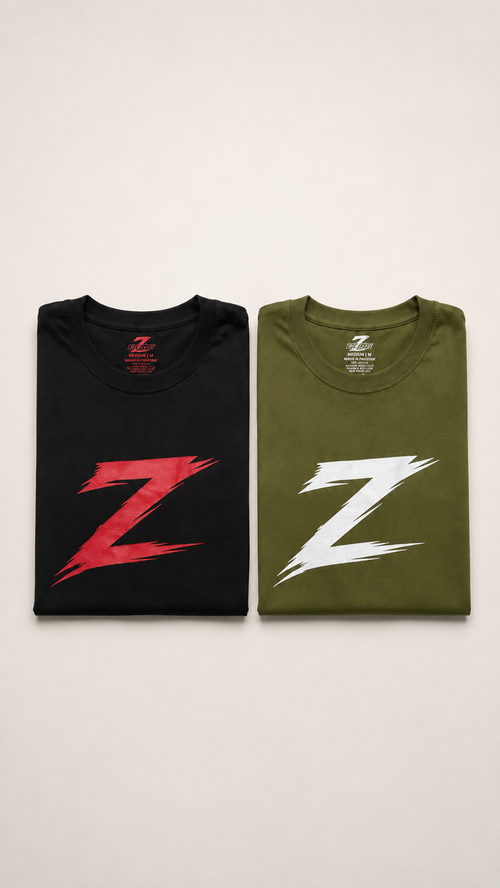 Black Red Z + Olive White Z