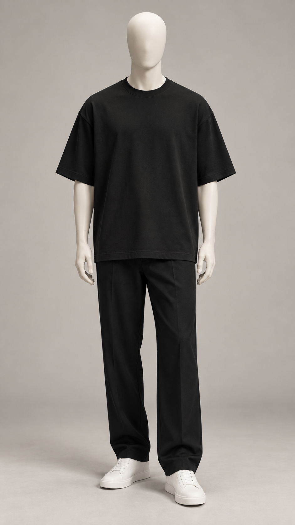 Classic Oversized Tee in Jet Black — mannequin pose 1
