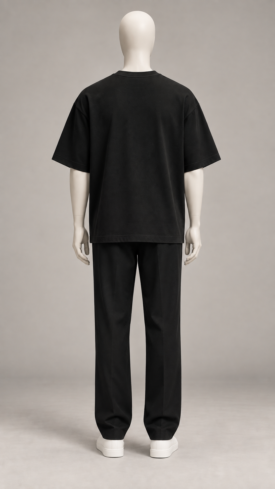Classic Oversized Tee in Jet Black — back view