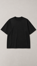 Classic Oversized Tee in Jet Black — flat lay