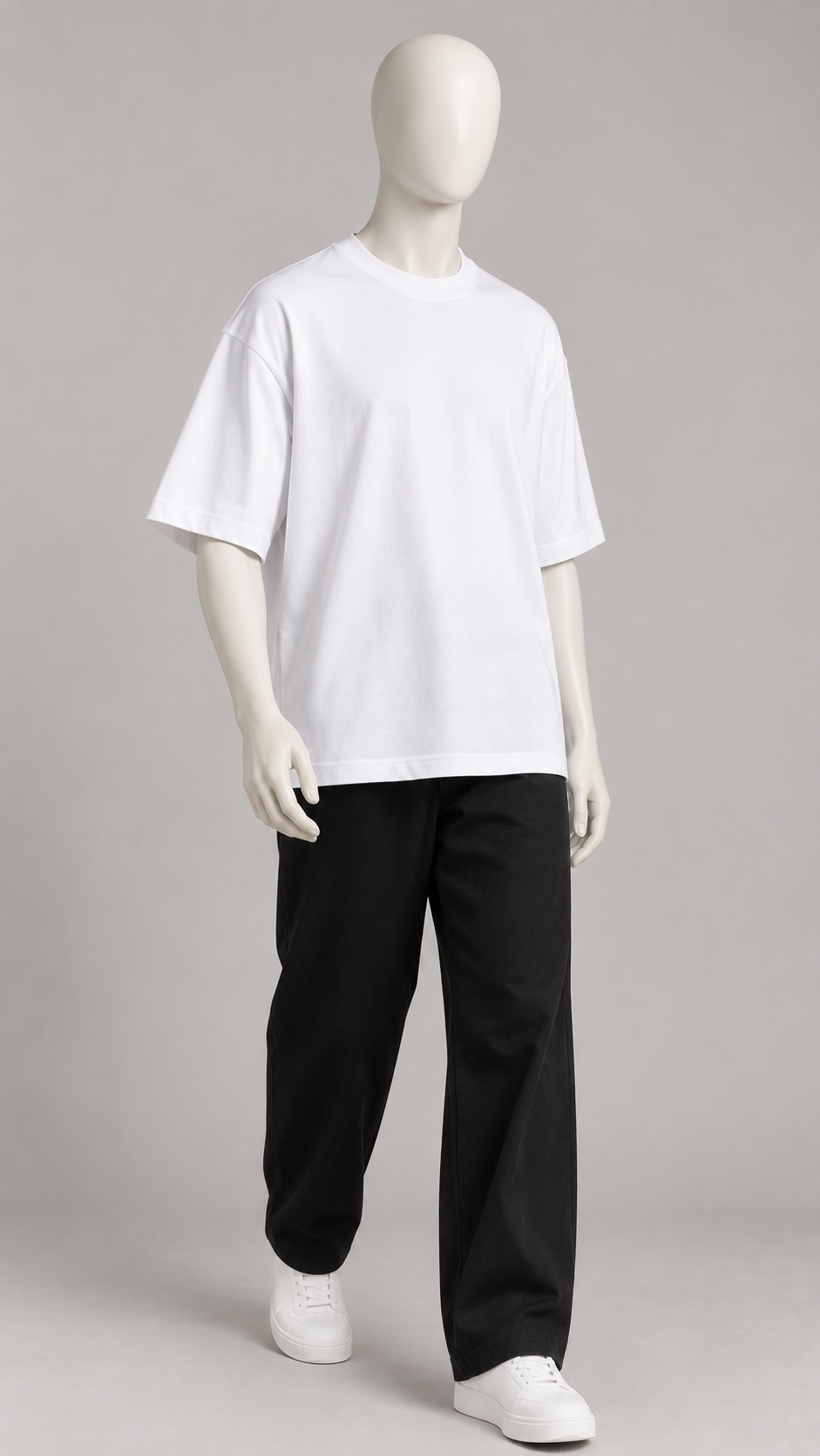 Classic Oversized Tee in White — mannequin pose 2