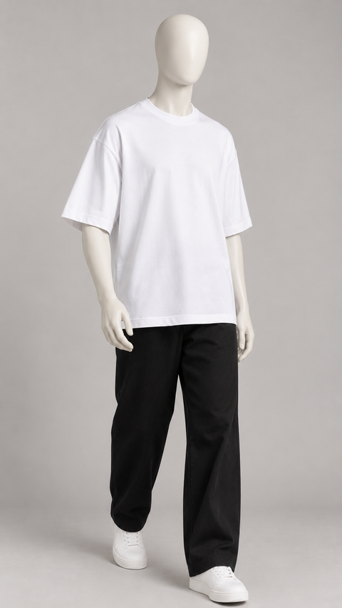 Classic Oversized Tee in White — mannequin pose 2