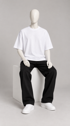 Classic Oversized Tee in White — mannequin pose 3