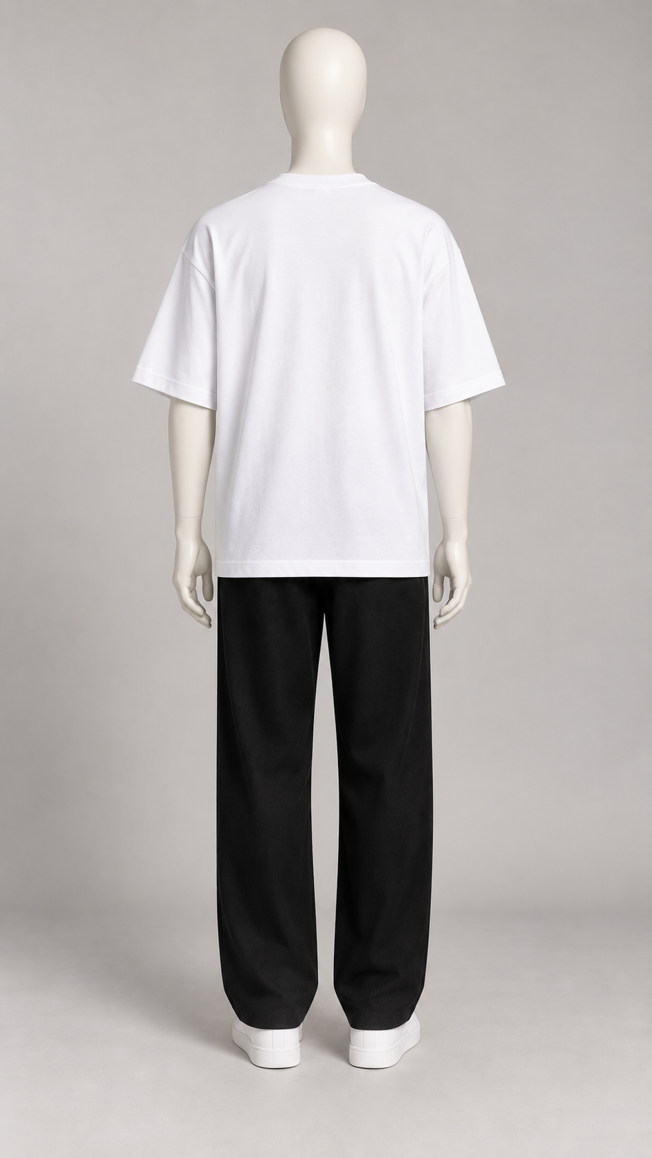 Classic Oversized Tee in White — back view