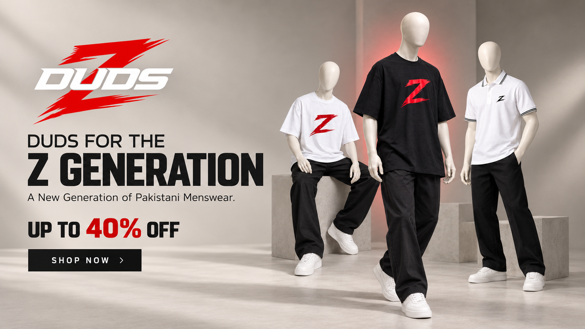 ZDUDS mannequin collection campaign with oversized tees and polo shirts