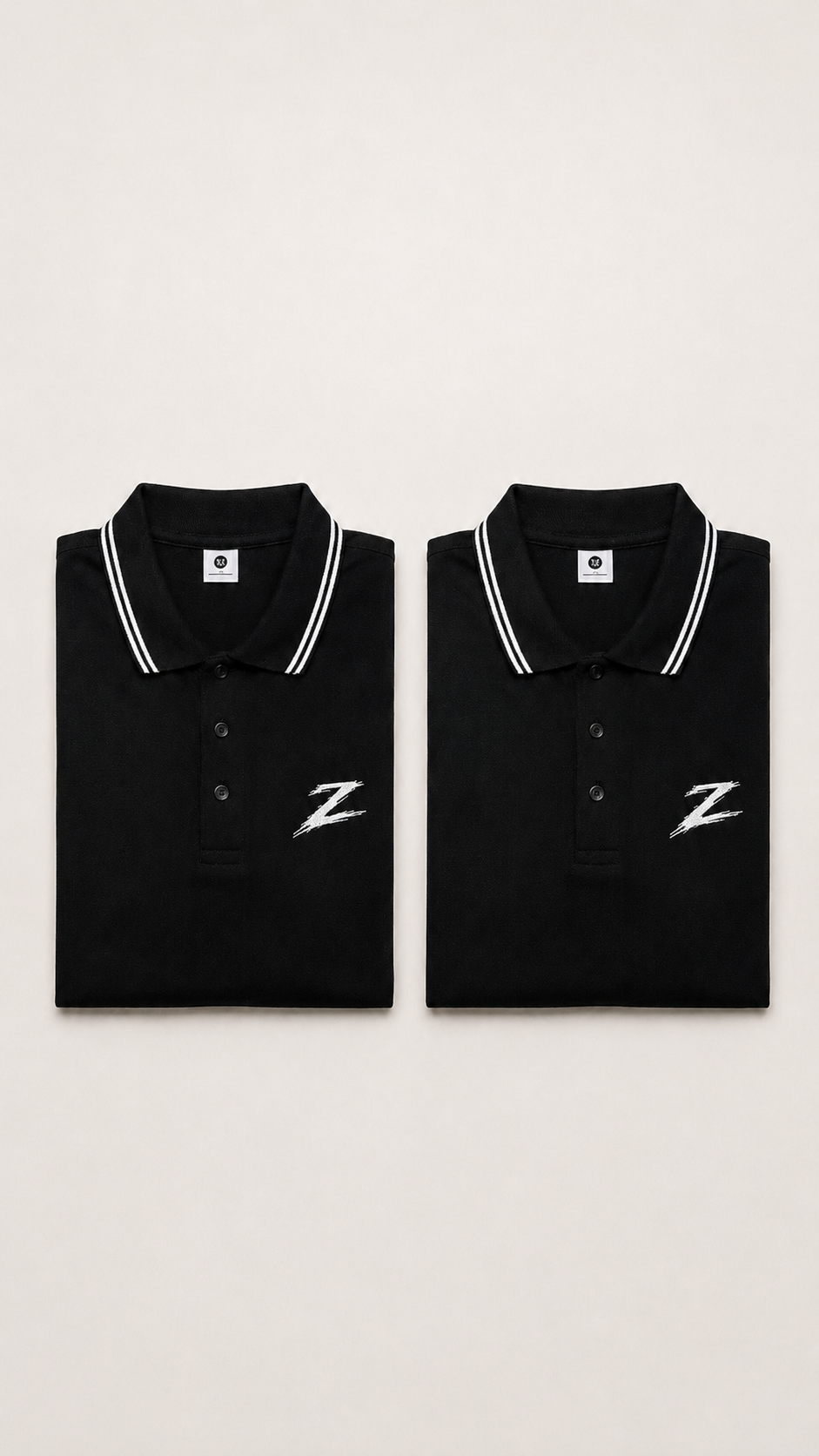 Signature Z Double Polo Bundle — Black + Black