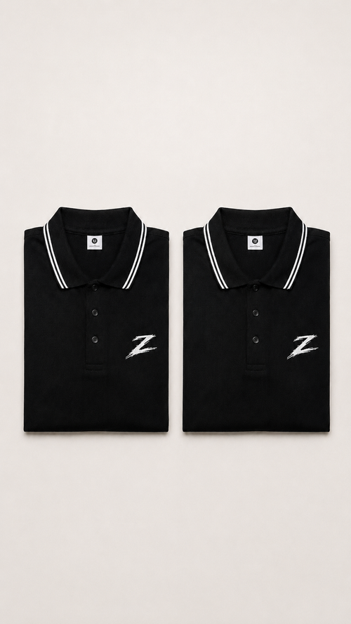 Signature Z Double Polo Bundle — Black + Black