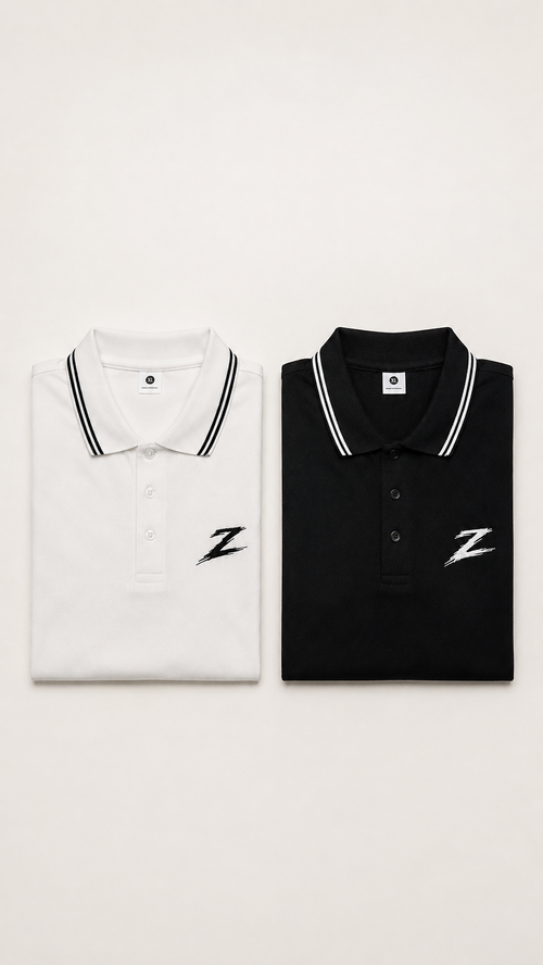 Signature Z Double Polo Bundle — White + Black