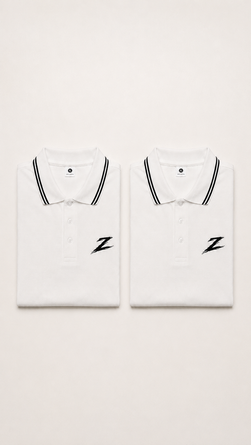 Signature Z Double Polo Bundle — White + White