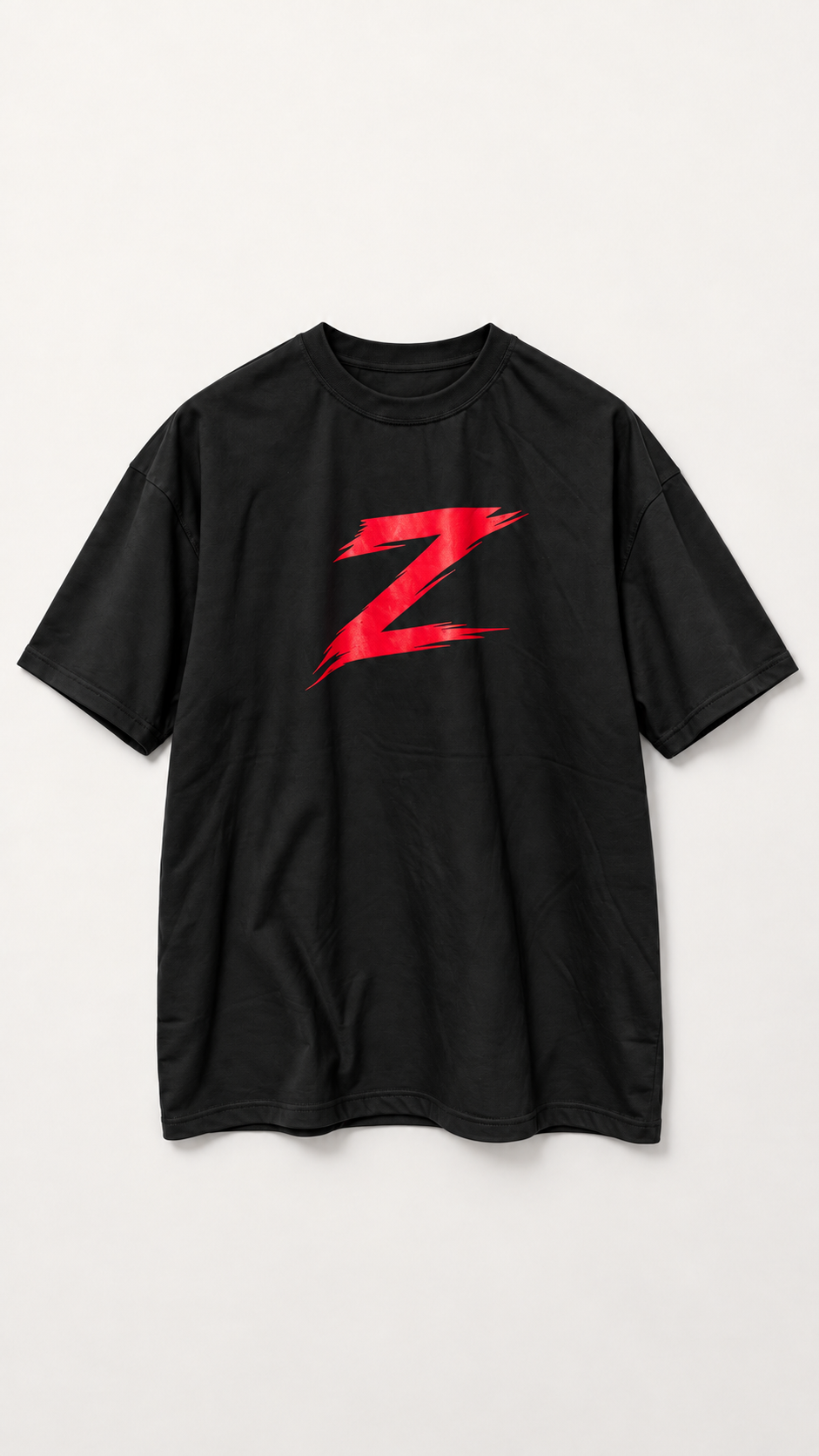 Signature Z oversized T-shirt in Jet Black with Red Z — mannequin pose 5